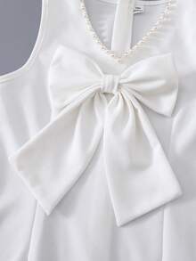 Tween Girl Red Solid Sleeveless Homecoming Dress Halloween Outfit Fall Style US Fall Style - White - View 5