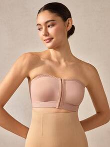 Veilyse 1 pieza Top tubo sin costuras de punto sin aros casual y liso para mujer, diseño minimalista, adecuado para todas las estaciones para verano para verano - Albaricoque - Ver 4