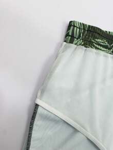 Manfinity KASUA Bộ đồ bơi nam gồm áo dài tay in chữ và quần bơi in họa tiết toàn thân, có chức năng chống nắng. - xanh quân đội - Xem 7