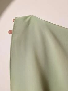 Veilorie Đầm dài tay màu trơn, vai thường, kiểu dáng Ả Rập thanh lịch dành cho nữ, mùa hè. - màu xanh lá - Xem 9
