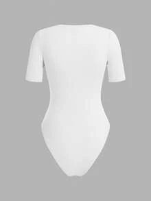 SHEIN BASICS 3件套休闲纯色针织圆领短袖连体衣（女款） - 彩色 - 查看 12