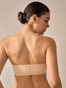 Veilyse Women's Invisible Strapless Sexy Front Closure Push-Up Bra, Wireless Bra For Backless/Strapless Tops - Apricot - View 2