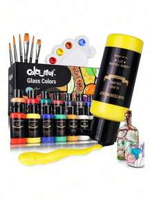 12/24 Colors Fabric Paint Set For Clothes With 6 Brushes, 1 Palette,Permanent Textile Puffy Paint Kit For Shoes, Canvas,14/26 Colors, 30ml/1.01oz Each Tube - Single Piece - View 17