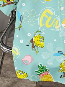 SpongeBob SquarePants | SHEIN Manfinity Joysei Áo sơ mi nam tay ngắn cài một hàng khuy, in hình quả dứa, kiểu dáng thường ngày. - màu xanh lá - Xem 4