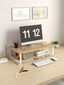 1 buah Stand Monitor Peninggi Tinggi, Stand Monitor Laptop, Stand Monitor Meja Komputer Kayu dengan Fungsi Penyimpanan, Stand Peninggi Meja yang Cocok untuk Rumah dan Kantor, Stand Laptop. Perlengkapan Kantor dan Produk Pengorganisasian - MultiWarna - View 11