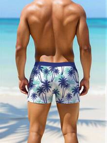 Manfinity KASUA Men's Botanical Print Summer Beach Swim Trunks, Holiday - Multicolor - View 2