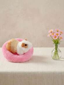 PETSIN 1 Piece Of Ultra Soft Plush Pet Bed - A Comfortable And Warm Hamster Bed With Anti Slip Bottom And Insulation Pad, Perfect For Guinea Pigs And Other Small Animals, Round Fluffy And Colorful Design - View 14