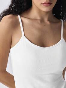 Loungeista 2pcs/Set Women Solid Color Ribbed Cami Top With Pad, Casual Sexy Cropped Top, For Workout - Multicolor - View 5