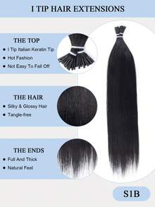 I-Tip Hair Extensions Real Human Hair 50Pcs,  Cold Fusion Microlink Extensions For Women,Nature Color Pre-Bonded Invisible Hairpiece For Instant Volume & Length On Thin Hair,Long-Lasting Secure Reusable Perfect Mother's Day Beauty Gift Idea - Multicolor - View 4