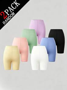 1 Set Tween Girls Leggings Set Blind Box Style 2 Pieces Including Multi-Color Solid Basic Styles Covering Light Pink, - Multicolor - View 2