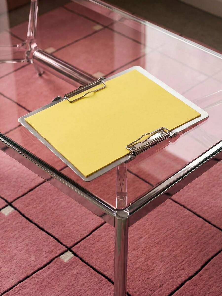 Joivida 1Pc Stainless Steel A4 Tri-Fold Clipboard, Horizontal & Vertical Dual Style, Foldable Portable Document Writing Board For Office & School - Multicolor - View 1
