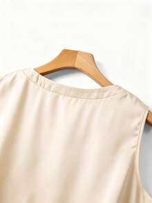 GlowEve CURVE Plus Size Elegant Casual Faux Pearl Beaded Camisole And Mini Skirt 2 Pieces Set Summer Graduation Bussines Champagne Formal Wedding Guest - Apricot - View 5