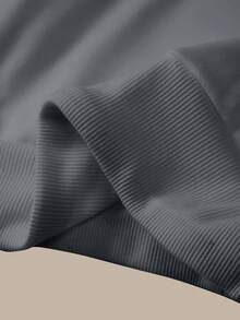 SHEIN BASICS 女款休閒素色針織低腰寬腿運動長褲 夏季女裝套裝 - 深灰色 - 查看 9