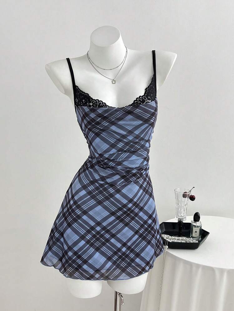 electric blue halter neck dress Metallic Knit Mini Indeleble Fully lined for comfort GOELIA Women's 2 Piece Color:Biscotti/Aegean Blue/Powder Blue/Charmeuse