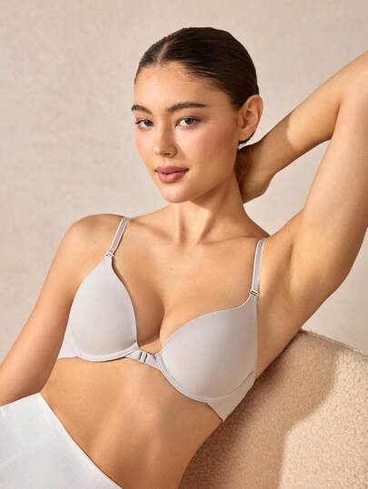 Veilyse Women's Sexy Front Closure Thin Seamless Supportive Sports Bra, Lift And Enhance Bust