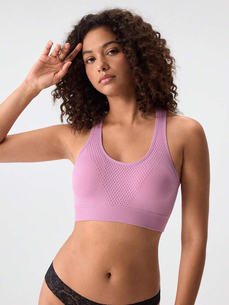 Loungeista Women's Sports Bra, Racerback Yoga Fitness Running Crop Top Brafor Summerfor Summer - Lilac Purple - View 8