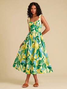 Travachic Vacation Woven Printed Spaghetti Strap Midi Dress For Women - Multicolor - View 5