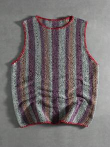 ROMWE MEN Street Life Áo thun nam kẻ sọc dáng casual, thích hợp cho kỳ nghỉ hè ở bãi biển. - Nhiều màu - Xem 6