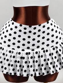 SHEIN BamGlam Chân váy nữ Xuân/Hè mới, Chân váy hè nữ, Chân váy thường ngày nữ, Chân váy trắng thường ngày nữ, Chân váy tối giản nữ, Chân váy chấm bi trắng tối giản nữ, Chân váy trắng gợi cảm nữ, Chân váy trắng dự tiệc nữ - trắng - Xem 3