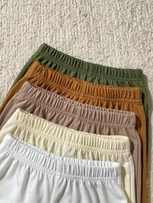 SHEIN Vintaside Kids 10件裝嬰幼兒男/女童夏季套裝 牛仔與白色休閒家庭款 素色圓領背心上衣搭配寬鬆短褲 幼兒套裝 - 彩色 - 查看 7