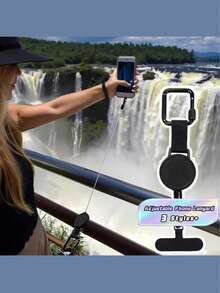 1/3PCS New In 2025 Adjustable Anti-Theft Phone Lanyard With Pull-Out Device, Durable Polyester Fiber, Secure Buckle For Outdoor Sports And Hiking, Outdoor Gear | Adjustable Lanyard | Durable Lanyard, Phone Lanyard/Good Products Sharing! - Black - View 3