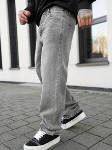 Artur Kramer Quần Jeans Denim Màu Xám Nhạt Rộng Rãi Thường Ngày Thời Trang Nam - Màu Xám nhạt - Xem 6