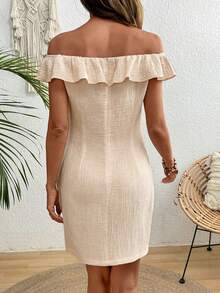 EMERY ROSE Đầm ngắn mùa hè mới, kiểu dáng thường ngày, thích hợp cho kỳ nghỉ của nữ. - Màu be - Xem 2