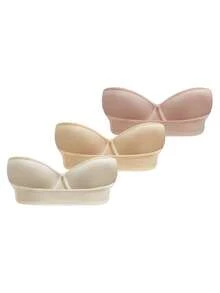 Bộ 3 áo ngực nữ tối giản, gợi cảm, kiểu yếm, không dây, có gọng. - Nhiều màu - Xem 2