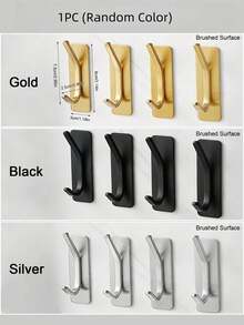 1/2/4pcs Adhesive Hooks, Towel Hook Coat Hooks, Stainless Steel Brushed Wall Hooks, For Hanging Bathrobe Sponges In Bathroom And Bedroom, Hook Accessories, Auxiliary Hook, Heavy Duty Hook - Multicolor - View 17