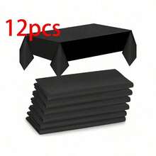 6 Pieces Elegant Disposable Black Tablecloth, Machine Woven, Perfect For Weddings, Bridal Showers, Birthdays, And General Gatherings. Easy To Clean Indoor Plastic Cover - Multicolor - View 15
