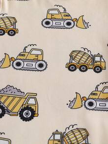 [1 Set Random] Baby Boy Round Neck Short Sleeve & Shorts Multi-Color Car Cloud Print Snug Fit Pajamas Soft Knit Summer Casual Homewear - Multicolor - View 7