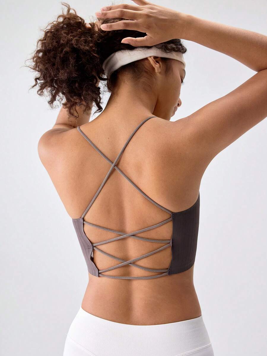 Loungeista 3PCS Women's Breathable Wire-Free Bra With Cross-Back Open Design - Multicolor - View 1