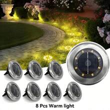 4 Packs / 8 Packs Solar Floor Lights, Solar Garden Lights, 8LED Upgraded Outdoor Garden Bright Floor Lights,300mAh Battery IP44 Solar Plug-In Landscape Lights, Suitable For Roads, Courtyards, Decks, Lawns, Terraces, And Sidewalks - Multicolor - View 15