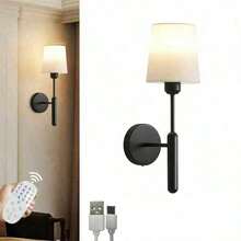 1PC Rechargeable Battery Powered Wall Lamps, RGB Adjustable Remote Control, Battery Operated, No Wiring Needed, Suitable For Bedroom, Cabin, Bedside Reading Light - Rechargeable - View 10