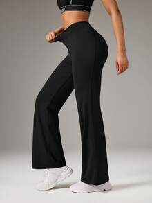 OutZeal Quần legging thể thao nữ màu đen, mềm mại như bơ, ống loe, thích hợp cho leo núi, tập gym, hoạt động thể thao. - màu đen - Xem 6