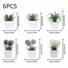 1 chậu/bộ 6 cây xương rồng mini nhân tạo, thích hợp trang trí phòng khách, bàn ăn, bệ cửa sổ, bàn học, quà tặng Ngày của Mẹ, trang trí tiệc cưới. - Nhiều màu - Xem 11
