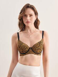 Hourtrue 3pcs Leopard Print Sexy Bras, Supportive & Comfortable Lingerie For Womenfor Summerfor Summer - Multicolor - View 8