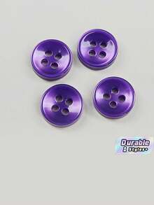 50/100/200/300/500/1000 Pcs Buttons - Dark Purple Vintage Round Buttons For DIY Projects, Shirts, Sewing, Small Accessories (E.G., Wallets) And DIY Wallet Making. - Deep Purple - View 1