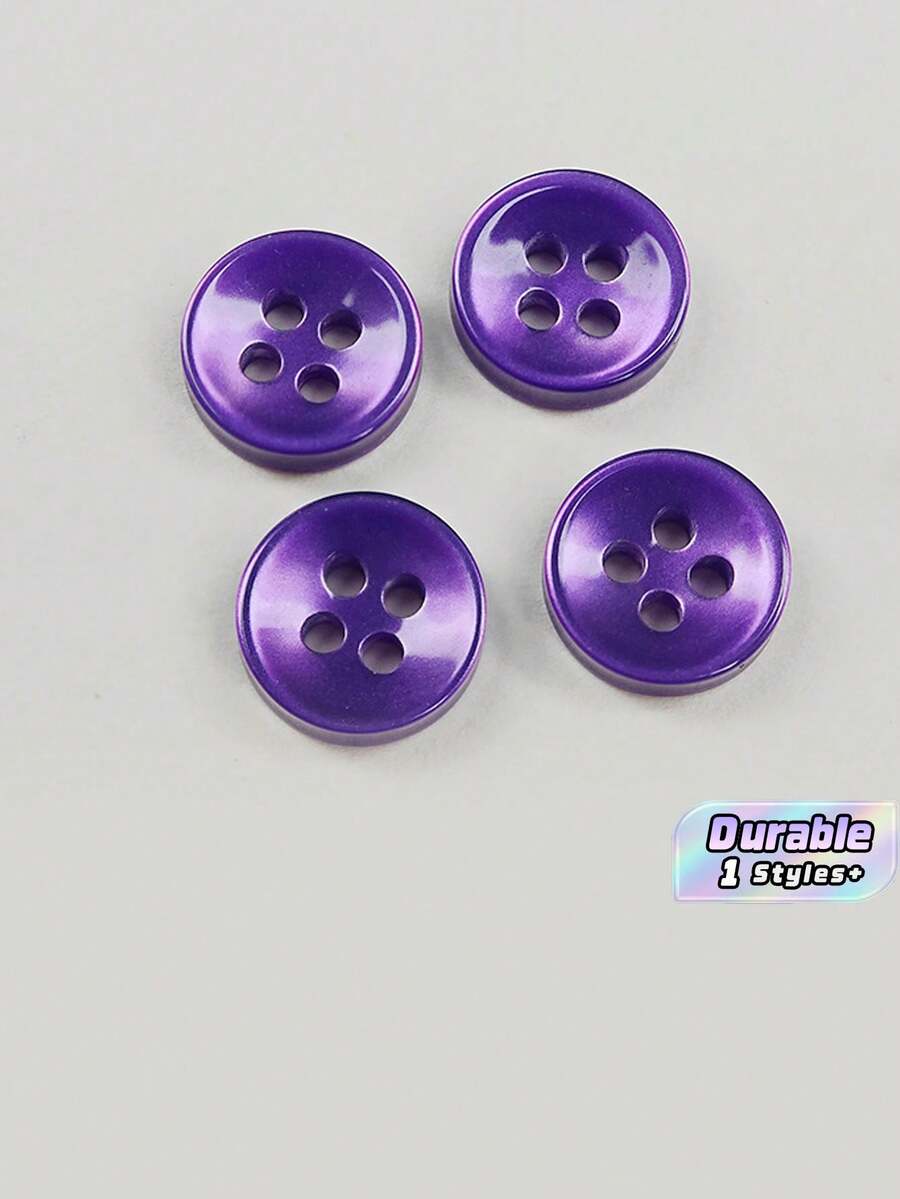 50/100/200/300/500/1000 Pcs Buttons - Dark Purple Vintage Round Buttons For DIY Projects, Shirts, Sewing, Small Accessories (E.G., Wallets) And DIY Wallet Making. - Deep Purple - View 1