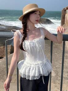 DAZY Women's Lace Patchwork Camisole Summer - White - View 4