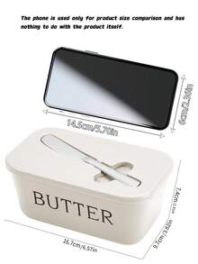 1pc Plastic Butter Dish With Butter Knife And Lid, Butter Storage Container For Kitchen Baking And Gifting, Sealed Butter Dish Can Be Placed On Counter Or In Fridge, Dishwasher - View 3