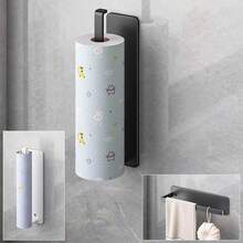 1 No-Drill Wall-Mounted Kitchen Paper Towel Holder, Color Random, No-Drill Roll Paper Storage Rack, Kitchen Paper Towel, Plastic Wrap, And Towel Storage Rack - View 5