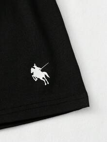 Quần short cho thiếu nữ (bé gái), kiểu dáng tối giản, phối màu tương phản, cạp chun co giãn, thêu logo trang trí, quần ống đứng cạp trung bình dáng rộng, dễ phối đồ, phù hợp cho trang phục thể thao ngoài trời mùa hè. - Nhiều màu - Xem 7