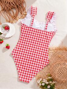 Swim Mod Bộ đồ bơi liền thân màu đen anh đào kiểu retro mới năm 2026 dành cho nữ, dây đeo vai rộng có thể điều chỉnh với bèo nhún dễ thương, phần ngực trang trí nơ, eo xếp ly, phong cách thời trang đi biển cho kỳ nghỉ hè. - Nhiều màu - Xem 6