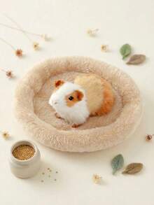 PETSIN 1 Piece Of Ultra Soft Plush Pet Bed - A Comfortable And Warm Hamster Bed With Anti Slip Bottom And Insulation Pad, Perfect For Guinea Pigs And Other Small Animals, Round Fluffy And Colorful Design - View 10
