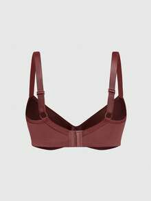 SHEIN 3pcs Comfortable Bras & Wireless Bras (Red + Beige + Reddish Brown) - Multicolor - View 22