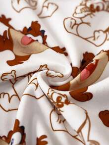 LOONEY TUNES X SHEIN Bộ áo thun và áo liền quần ngắn tay cổ tròn họa tiết hoạt hình dễ thương cho bé trai mùa hè. - Nhiều màu - Xem 7