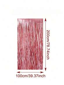 1/2/4pcs Bright Pink Tinsel Curtain Backdrop Decor For Birthday Gender Reveal Baby Shower Bridal Party Wedding Celebration Photo Booth Background Props - Pink - View 11