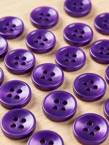 50/100/200/300/500/1000 Pcs Buttons - Dark Purple Vintage Round Buttons For DIY Projects, Shirts, Sewing, Small Accessories (E.G., Wallets) And DIY Wallet Making. - Deep Purple - View 2