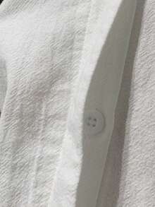 EMERY ROSE Women's Sleeveless Stand Collar Pure Cotton Shirt, Multifunctional And Slimming - White - View 5